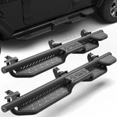Running Boards Side Steps Compatible with 2018-2025 Jeep Wrangler JL 4 Doors Black Carbon Steel Nerf Bars
