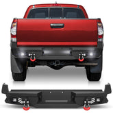 For 2005-2015 Toyota Tacoma Steel New Rear Bumper With Lights&D-Rings(Black Texture)