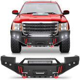 for Sierra 2500 3500 Front Bumper Compatible with 2011-2012-2013-2014 GMC Sierra 2500 3500 HD Pickup Truck Bumper with Winch Plate & D-rings