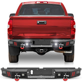 Rear Bumpers Compatible with 2014 2015 2016 2017 2018 2019 2020 2021 Toyota Tundra with Sensor Holes, LED Lights & D-rings