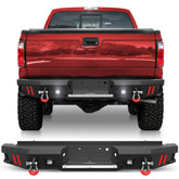 for F250 F350 F450 Rear Step Bumper Compatible with 1999 - 2016 Ford F250 F350 F450 Super Duty Pickup Truck Bumper with Lights & D - rings - Longsunmotor