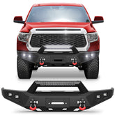 Tundra Front Bumper Steel Winch Bumper for Toyota Tundra 2014 2015 2016 2017 2018 2019 2020 2021 - Longsunmotor