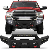 Off Road Front Bumper Fit Ram 2500 3500 2019-2025 Heavy-duty Winch Bumper Full Width Carbon Steel Powder Coated