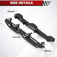 Running Boards Fit 2020-2026 Jeep Gladiator JT Crew Cab, Heavy Duty Steel Drop Side Steps Nerf Bars for Truck Bed Access