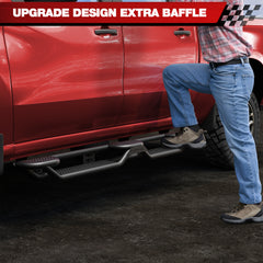 Running Boards Side Steps fit 2019-2025 Chevy SilveradoGMC Sierra 1500, 2020-2025 Silverado Sierra 2500 HD 3500 HD Crew Cab Bolt-On No Drilling