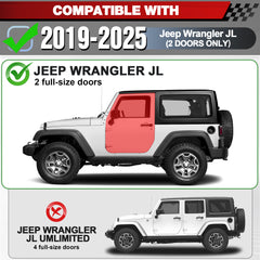 Running Boards Side Steps for 2019-2025 Jeep Wrangler JL Two Door 2 Door Only, Heavy Duty Off-Road