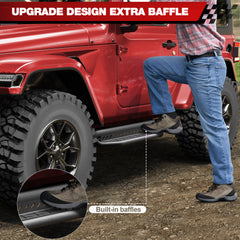 Running Boards Side Steps for 2019-2025 Jeep Wrangler JL Two Door 2 Door Only, Heavy Duty Off-Road