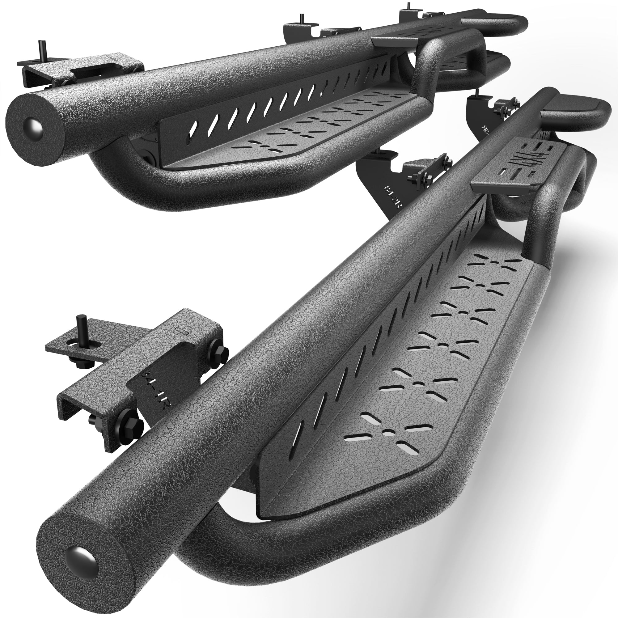 Running Boards Side Steps Compatible with 2018-2025 Jeep Wrangler JL 4 Doors Black Carbon Steel Nerf Bars