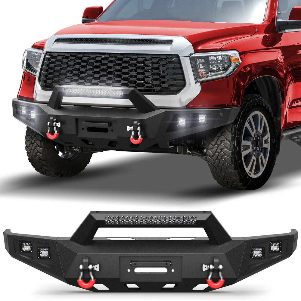 Tundra Front Bumper Steel Winch Bumper for Toyota Tundra 2014 2015 2016 2017 2018 2019 2020 2021 - Longsunmotor