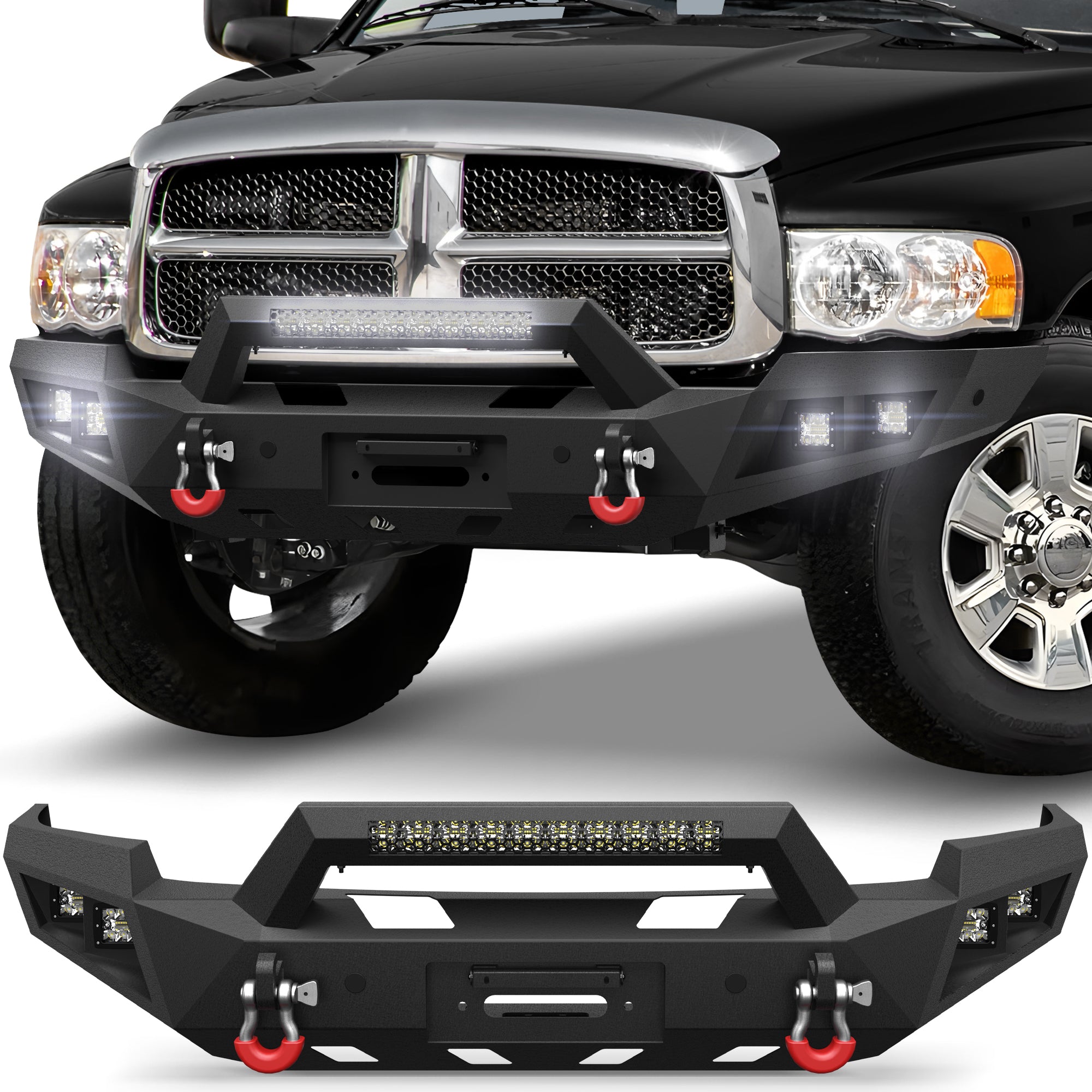 For Ram 2500 3500 Full Width Front Bumper Compatible with 2003 2004 2005 Dodge Ram 2500/3500 - Longsunmotor