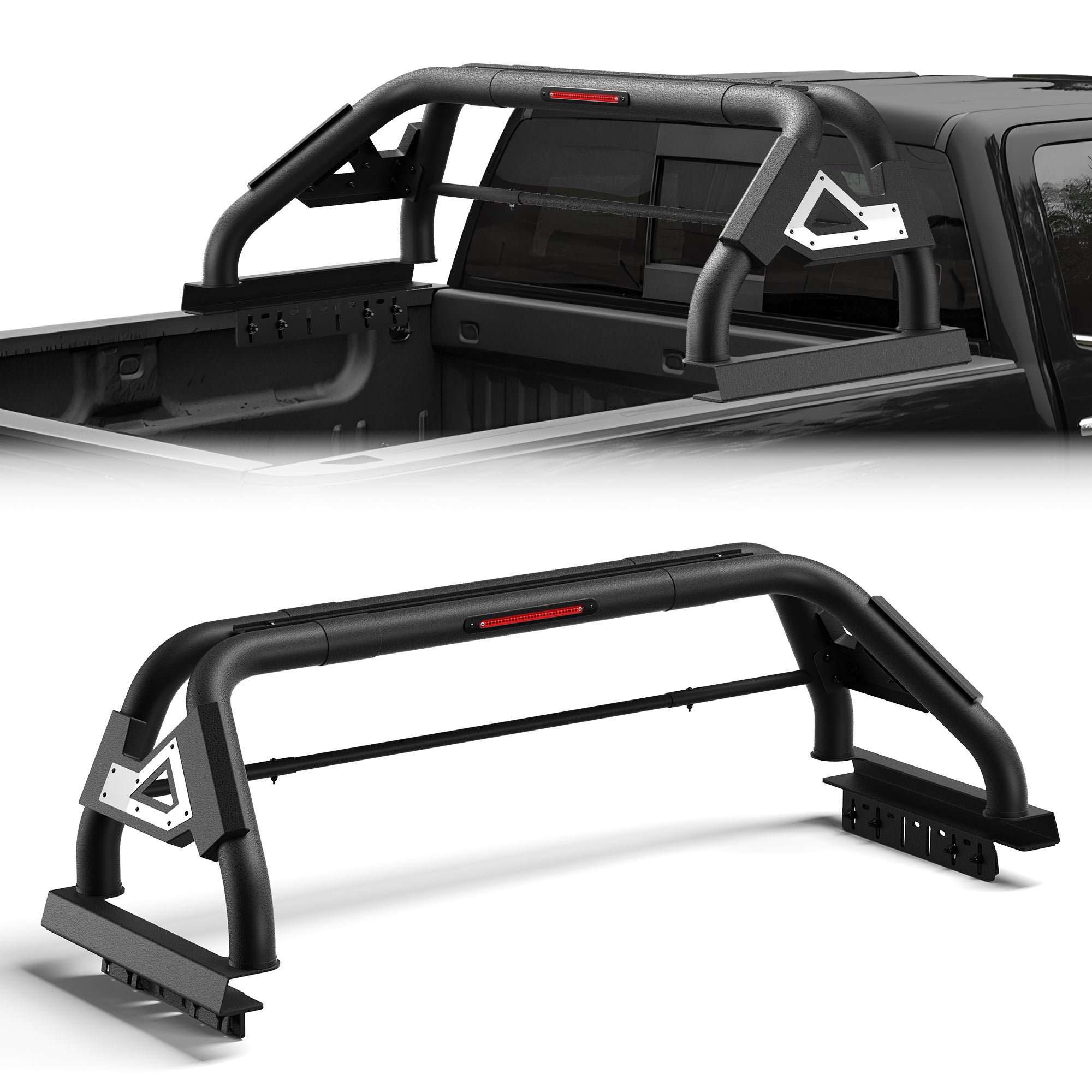 Truck Roll Bar for Full - Size Pickup Truck Adjustable No - Drill Headache Racks without Basket for Ford F - Series, Silverado, Sierra, Ram, Titan, Tundra - Longsunmotor