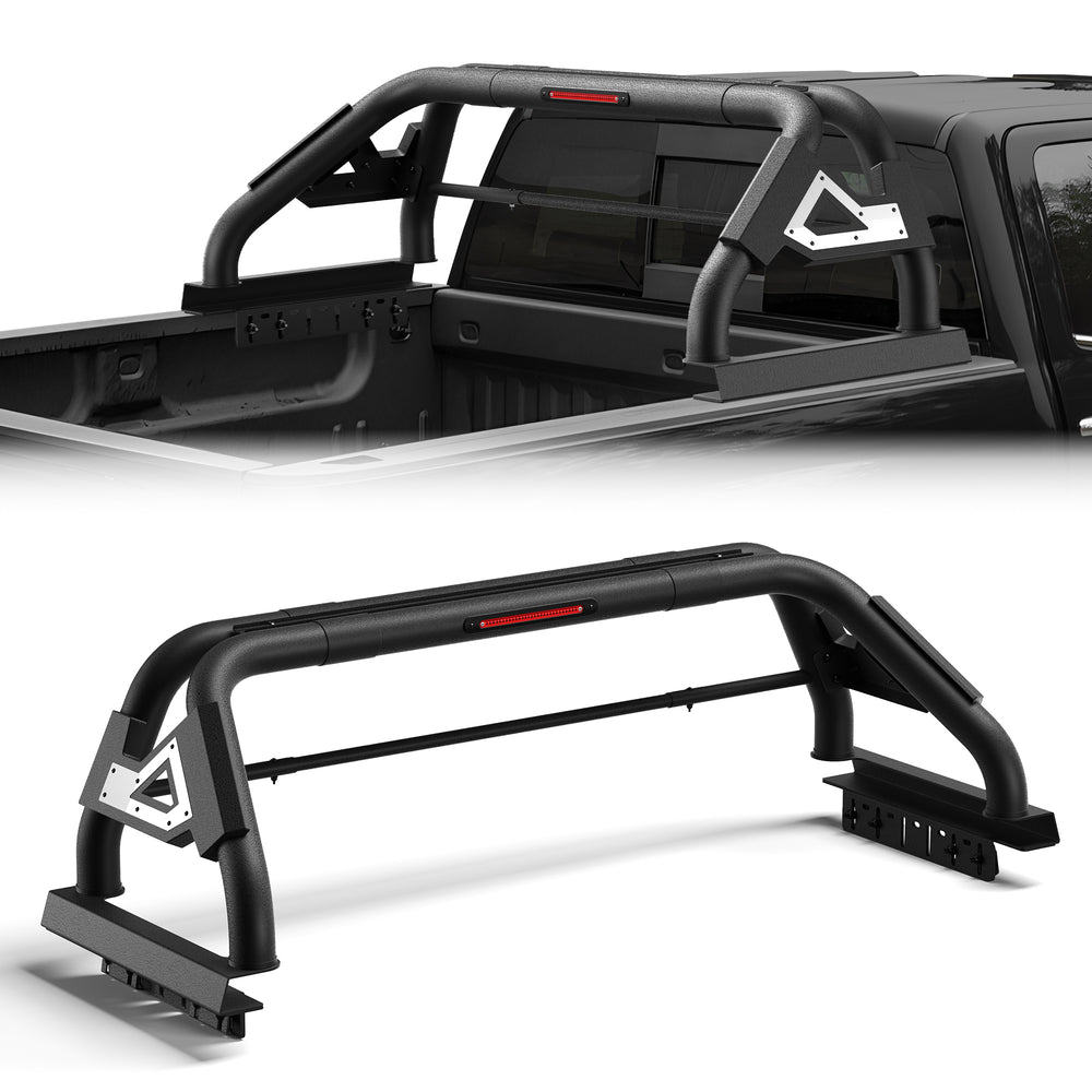 Truck Roll Bar for Full - Size Pickup Truck Adjustable No - Drill Headache Racks without Basket for Ford F - Series, Silverado, Sierra, Ram, Titan, Tundra - Longsunmotor