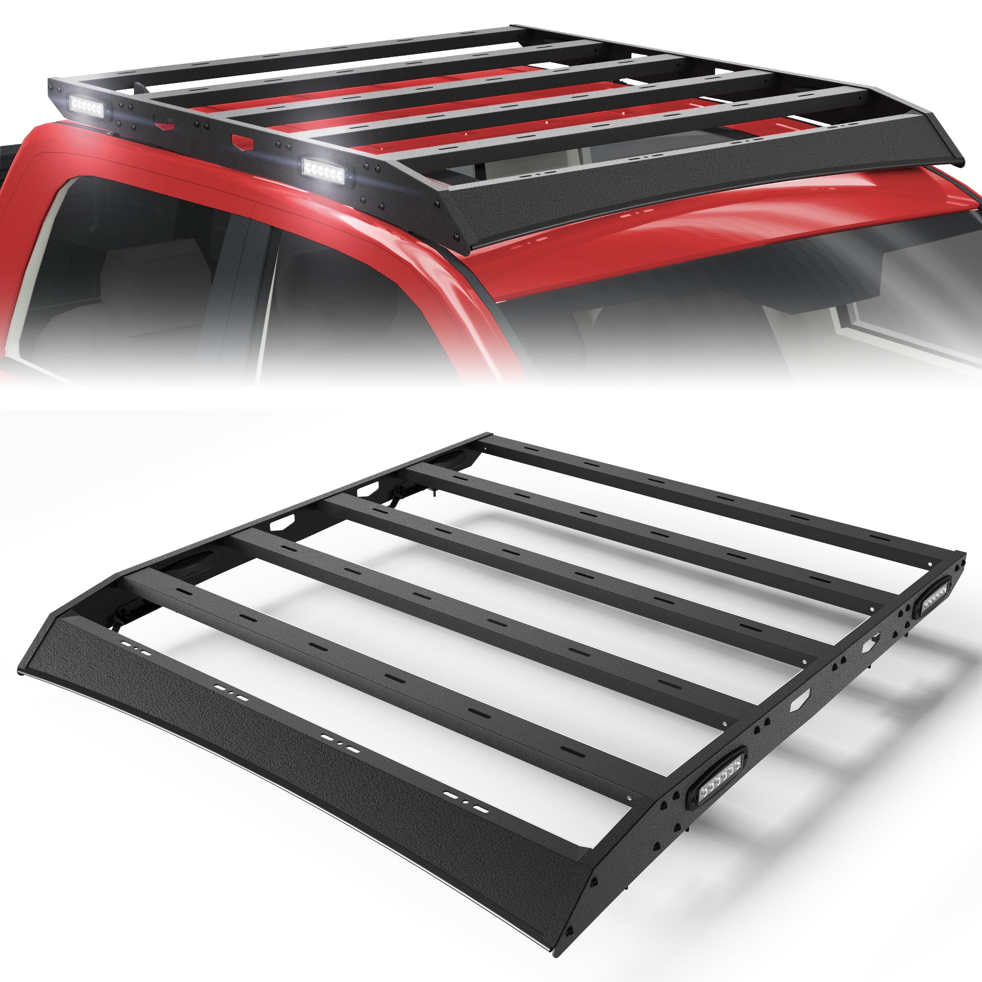 For 2009-2018 Dodge Ram 1500 Roof Rack Truck Rooftop Cargo Carrier Black Luggage Storage Holder