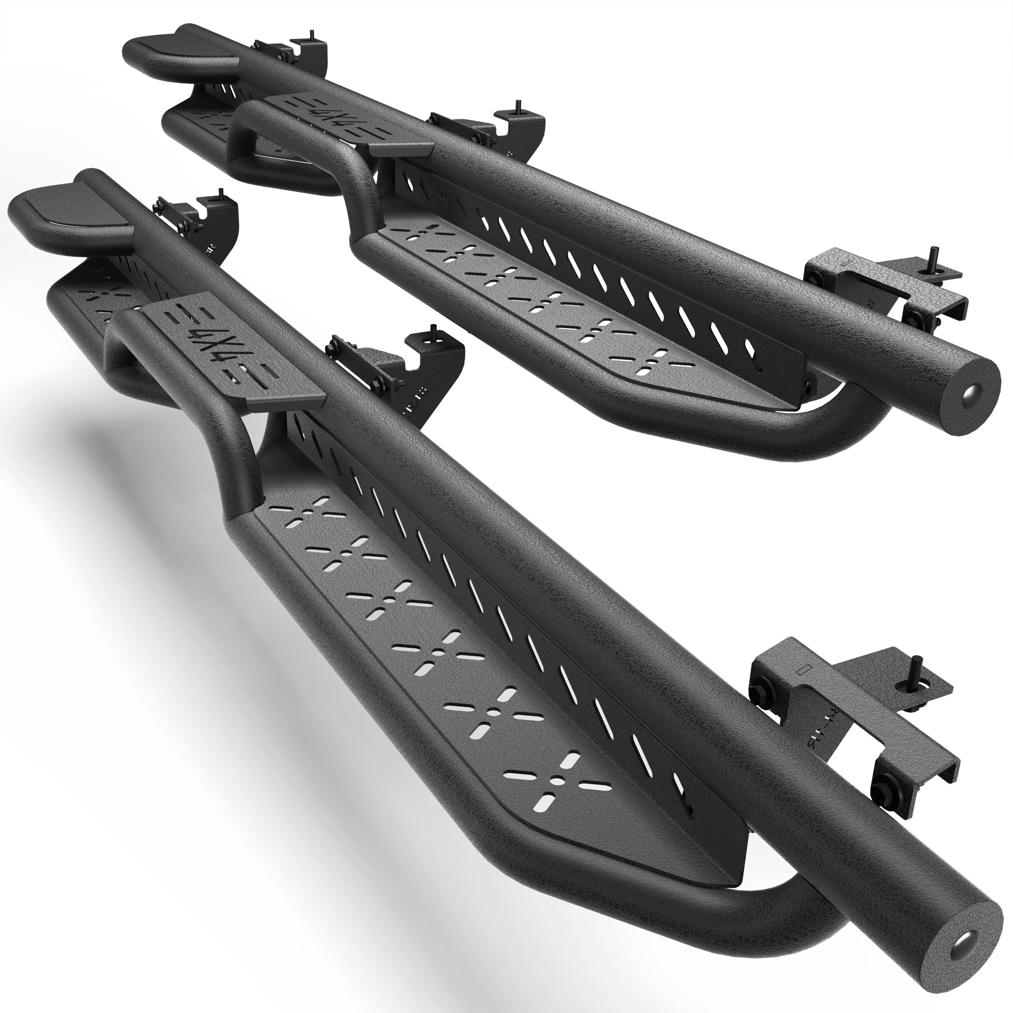 Running Boards Side Steps Compatible with 2018-2025 Jeep Wrangler JL 4 Doors Black Carbon Steel Nerf Bars