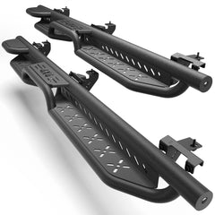Running Boards Side Steps Compatible with 2018-2025 Jeep Wrangler JL 4 Doors Black Carbon Steel Nerf Bars