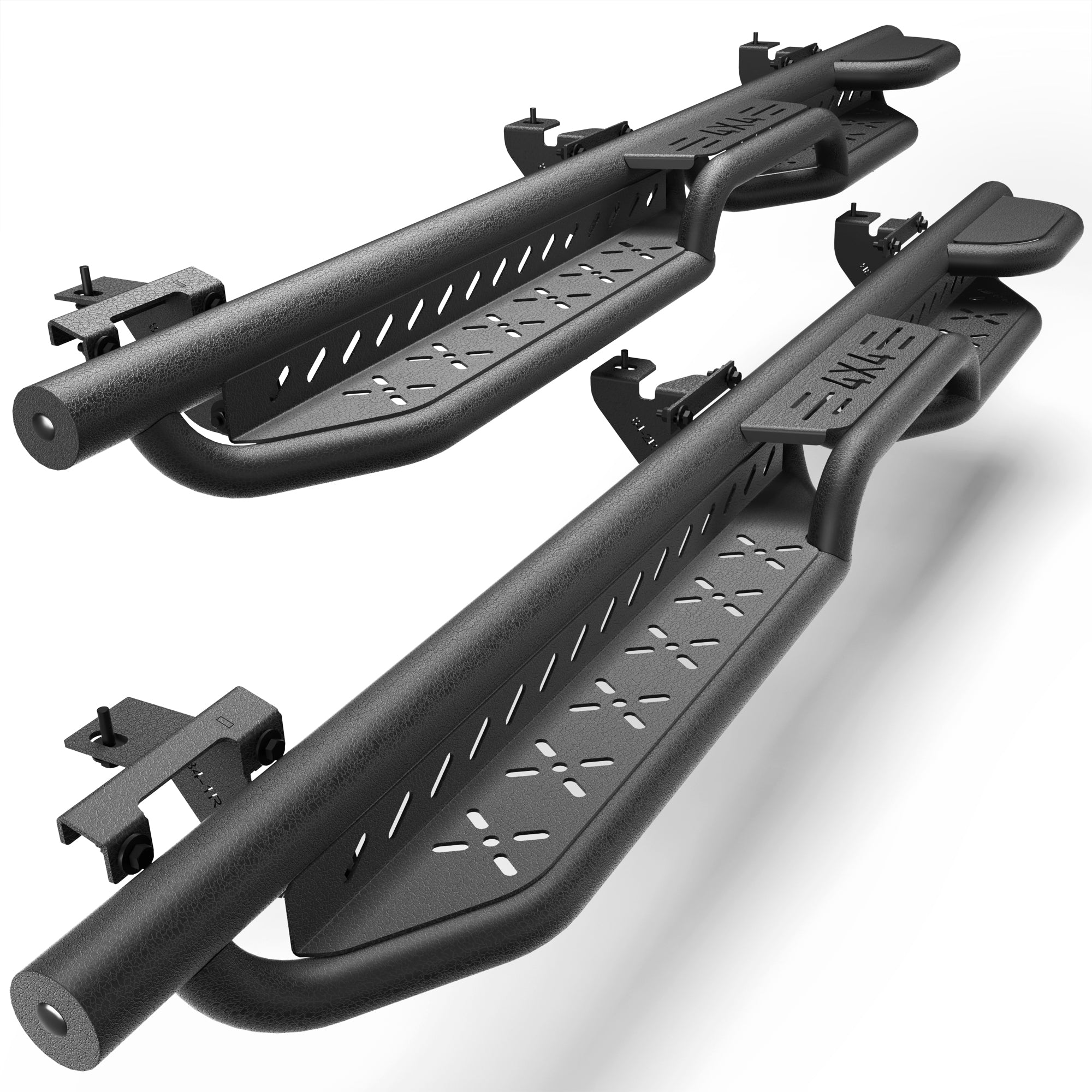 Running Boards Side Steps Compatible with 2018-2025 Jeep Wrangler JL 4 Doors Black Carbon Steel Nerf Bars