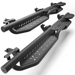 Running Boards Side Steps Compatible with 2018-2025 Jeep Wrangler JL 4 Doors Black Carbon Steel Nerf Bars
