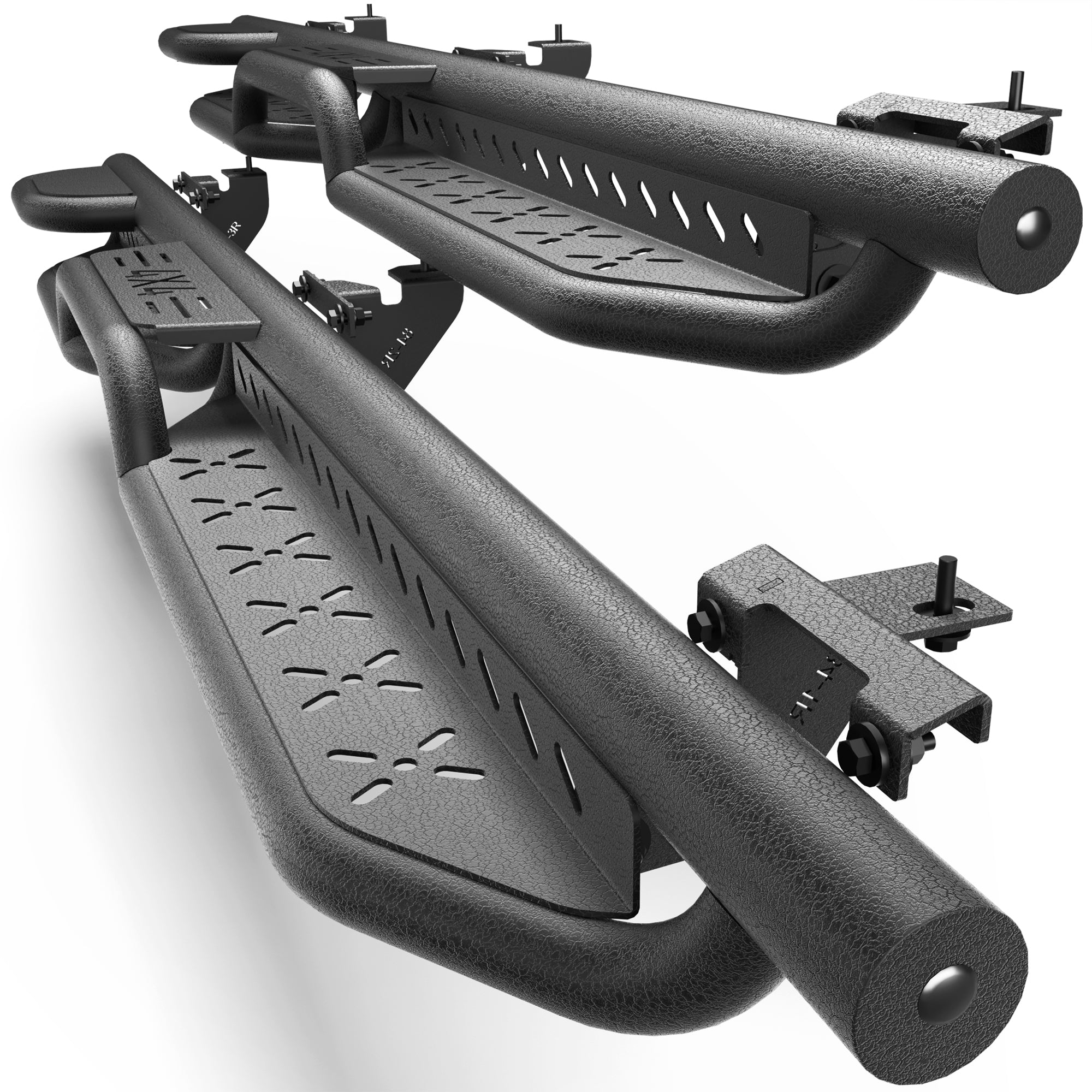 Running Boards Side Steps Compatible with 2018-2025 Jeep Wrangler JL 4 Doors Black Carbon Steel Nerf Bars