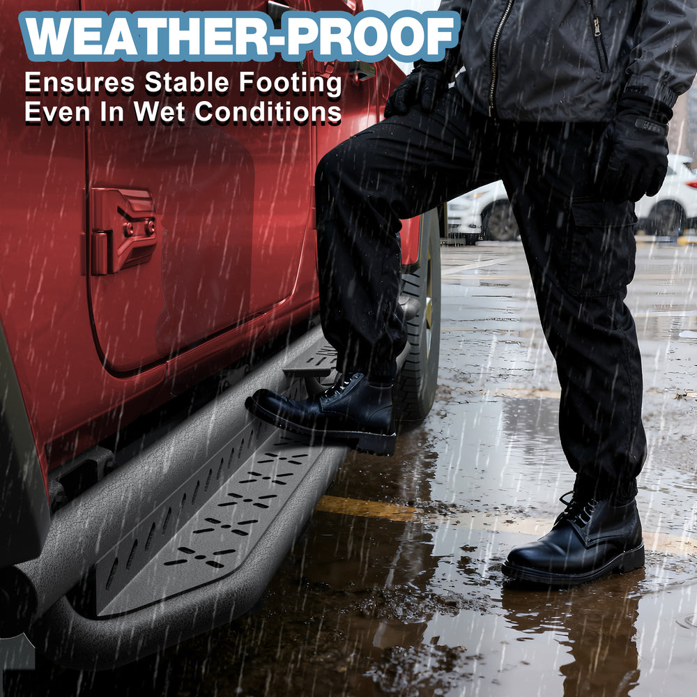 Running Boards Side Steps Compatible with 2007 - 2021 Toyota Tundra Crew Max Cab Nerf Bars - Longsunmotor