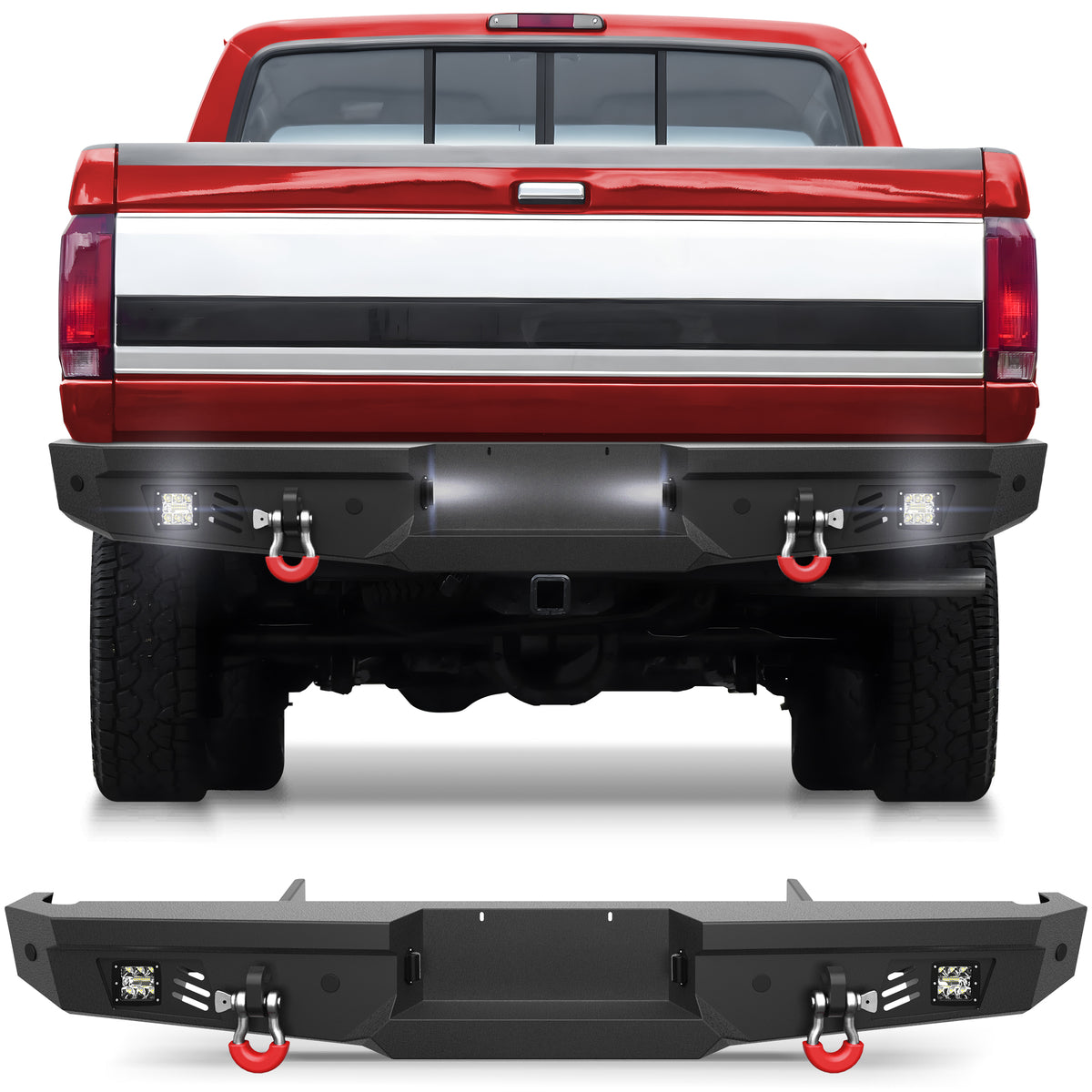Rear Bumper Fits 1992 1993 1994 1995 1996 1997 Ford F250 F350 F450 - Longsunmotor
