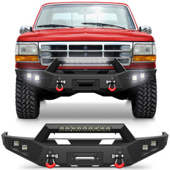 For F250 F350 F450 Front Bumper Compatible with 1992 1993 1994 1995 1996 1997 Ford F250 F350 F450 Super Duty