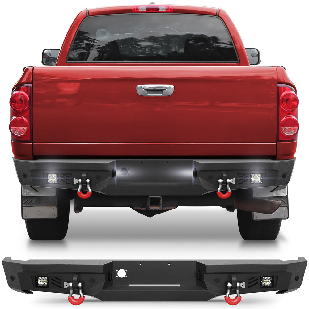 for Ram 2500 3500 Aftermarket Rear Bumper Compatible with 2002 - 2008 Dodge Ram 1500 and 2003 - 2009 Dodge Ram 2500 3500 - Longsunmotor