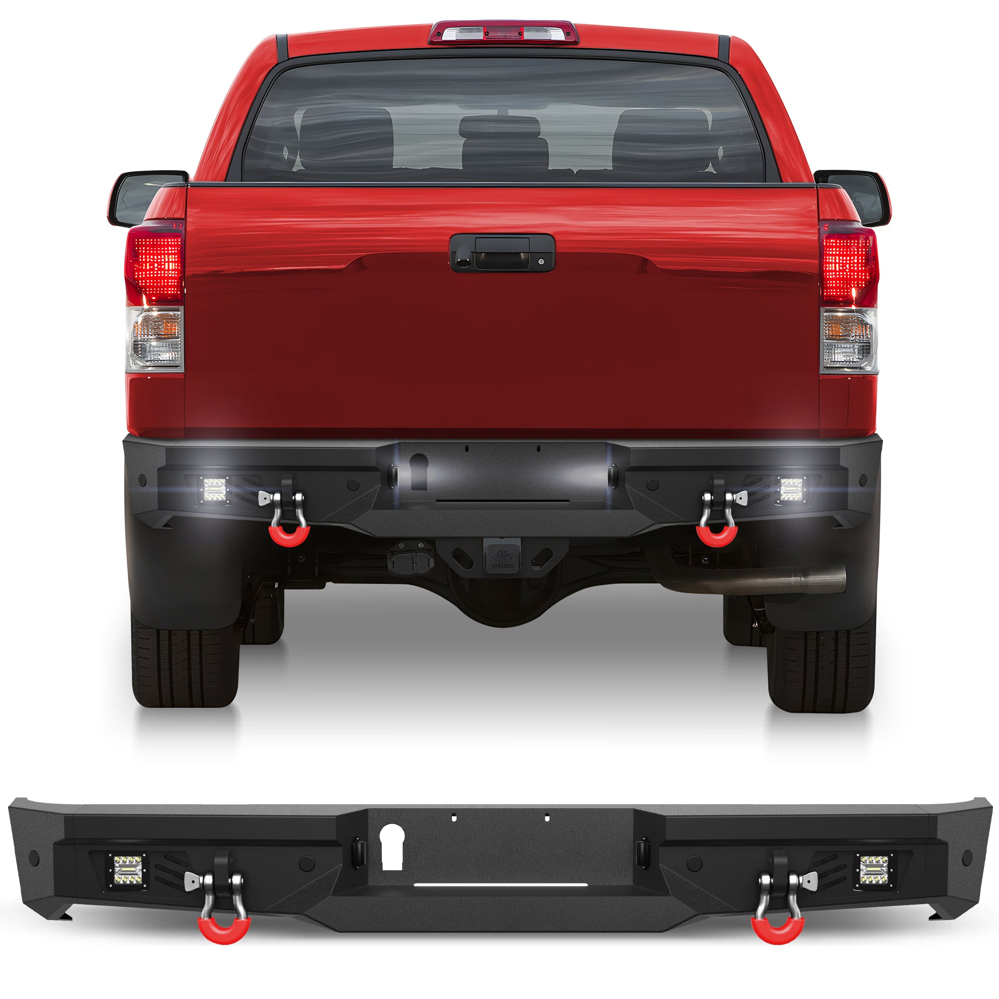 Rear Bumper Fits 2007 - 2008 - 2009 - 2010 - 2011 - 2012 - 2013 Tundra with Lights and D - rings - Longsunmotor