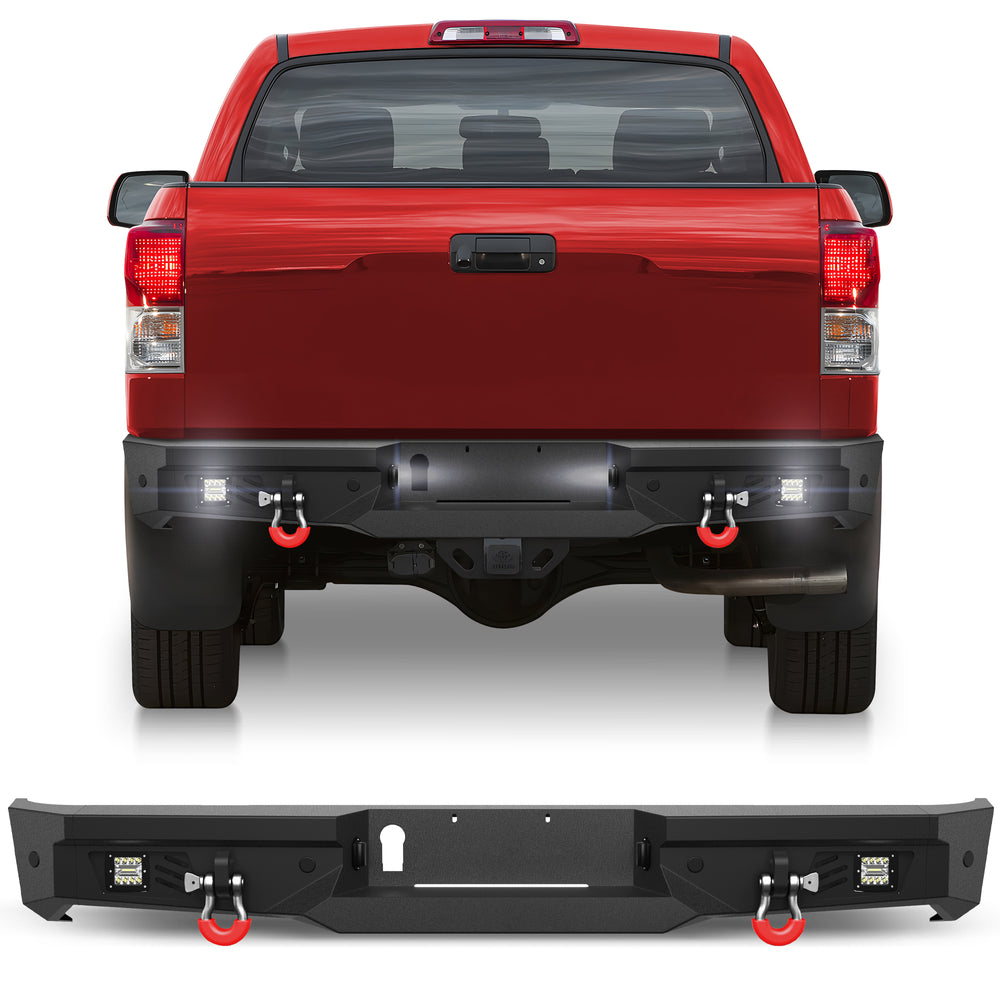 Rear Bumper Fits 2007 - 2008 - 2009 - 2010 - 2011 - 2012 - 2013 Tundra with Lights and D - rings - Longsunmotor