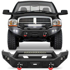 for Ram 1500 Front Bumper Compatible with 2006 2007 2008 Dodge Ram 1500 Pickup Truck Bumper with Winch Plate (Excluding Mega Cab)