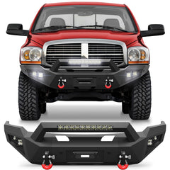 for Ram 1500 Front Bumper Compatible with 2006 2007 2008 Dodge Ram 1500 Pickup Truck Bumper with Winch Plate (Excluding Mega Cab)