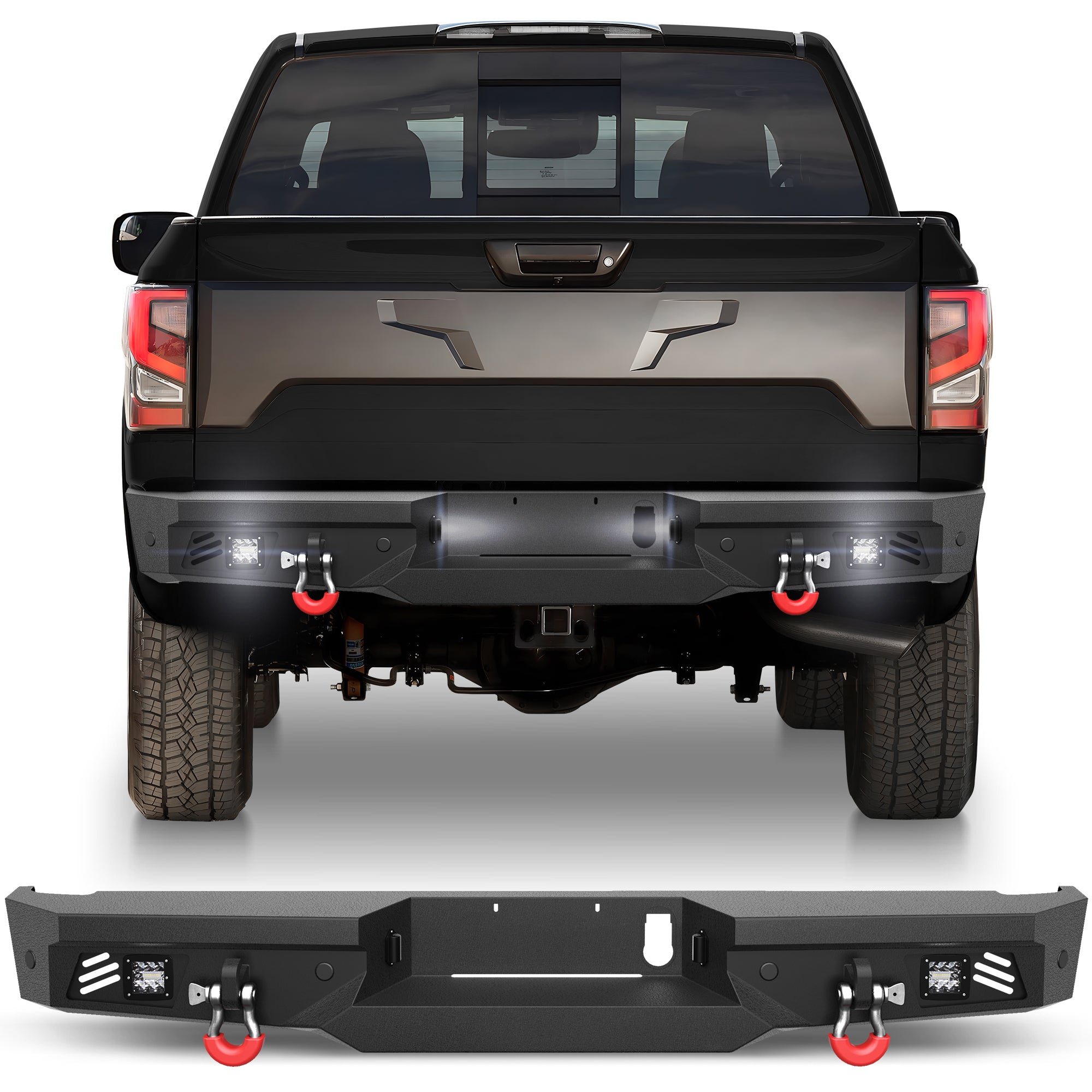 for Titan Rear Bumper Compatible with 2016 2017 2018 2019 2020 2021 2022 2023 2024 2025 Nissan Titan