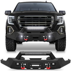 for Sierra 1500 Front Bumper Compatible with 2019-2020-2021-2022 GMC Sierra 1500 Pickup Truck Bumper with Winch Plate