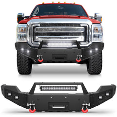 For Ford F250 F350 F450 Front Bumper for 2011 2012 2013 2014 2015 2016 Ford F-250 & F-350 & F-450 Pickup Truck Solid Steel Full Width Aftermarket Bumper