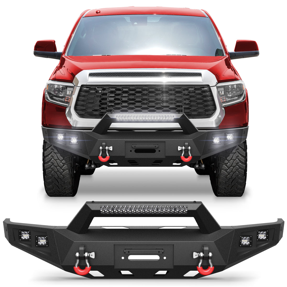 Tundra Front Bumper Steel Winch Bumper for Toyota Tundra 2014 2015 2016 2017 2018 2019 2020 2021 - Longsunmotor