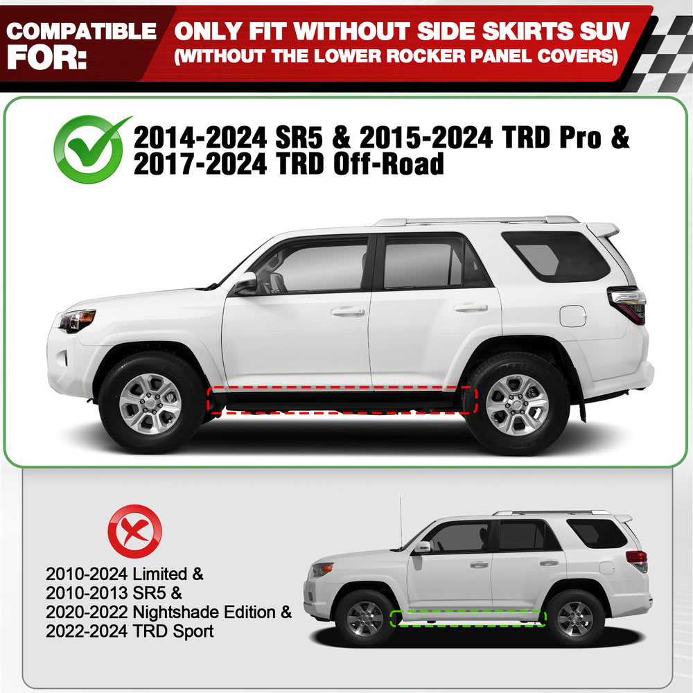 Running Boards Compatible with 2010 - 2024 Toyota 4Runner Car Step Bars - Longsunmotor