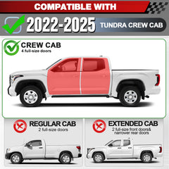 Running Boards Side Steps Compatible with 2022 2023 2024 2025 Toyota Tundra Crew Max Cab Black Truck Side Rails Nerf Bars