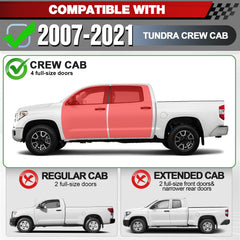 Running Boards Side Steps Compatible with 2007-2021 Toyota Tundra Crew Max Cab Nerf Bars