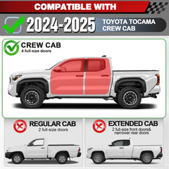 Running Boards Side Steps Compatible with 2024 2025 2026 Toyota Tacoma Double Cab & Crew Cab Heavy-Duty Truck Step Bars