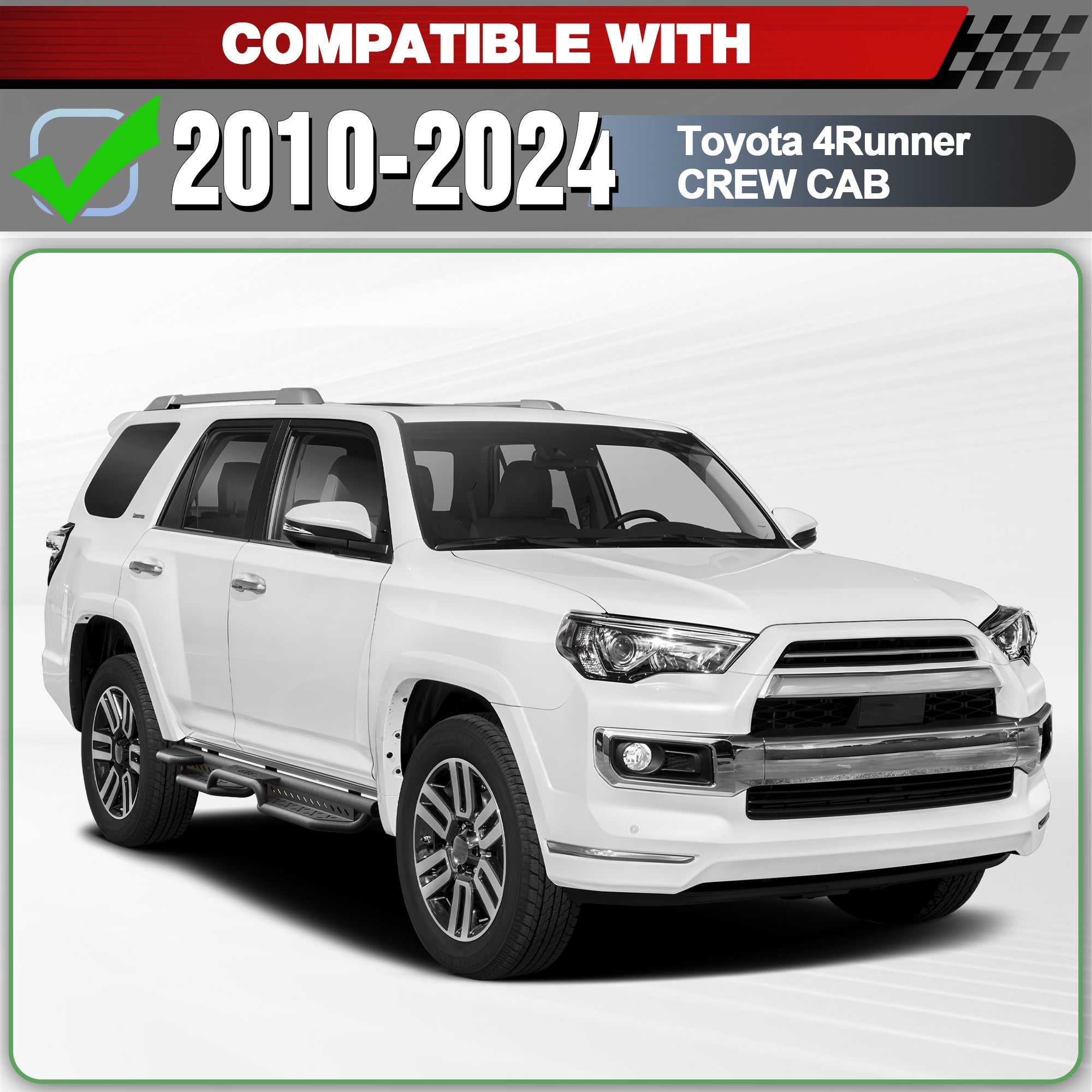 Running Boards Compatible with 2010-2024 Toyota 4Runner Car Step Bars