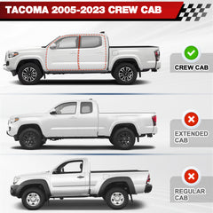 Running Boards Side Steps Compatible with 2005 - 2023 Toyota Tacoma All Black Nerf Bars - Longsunmotor