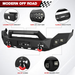 For Ram 1500 Front Bumper Compatible with 2013-2018 Ram 1500 (Exclude Rebel) and 2019-2024 Ram 1500 Classic (Exclude Warlock)