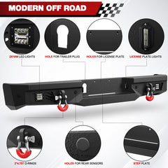 Rear Bumper Fits 2007 - 2008 - 2009 - 2010 - 2011 - 2012 - 2013 Tundra with Lights and D - rings - Longsunmotor