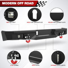 for Ram 1500 Rear Step Bumper Compatible with 2009 - 2018 Ram 1500 and 2019 - 2025 Ram 1500 Classic - Longsunmotor