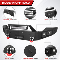 For Ford F250 F350 F450 Front Bumper for 2011 2012 2013 2014 2015 2016 Ford F-250 & F-350 & F-450 Pickup Truck Solid Steel Full Width Aftermarket Bumper