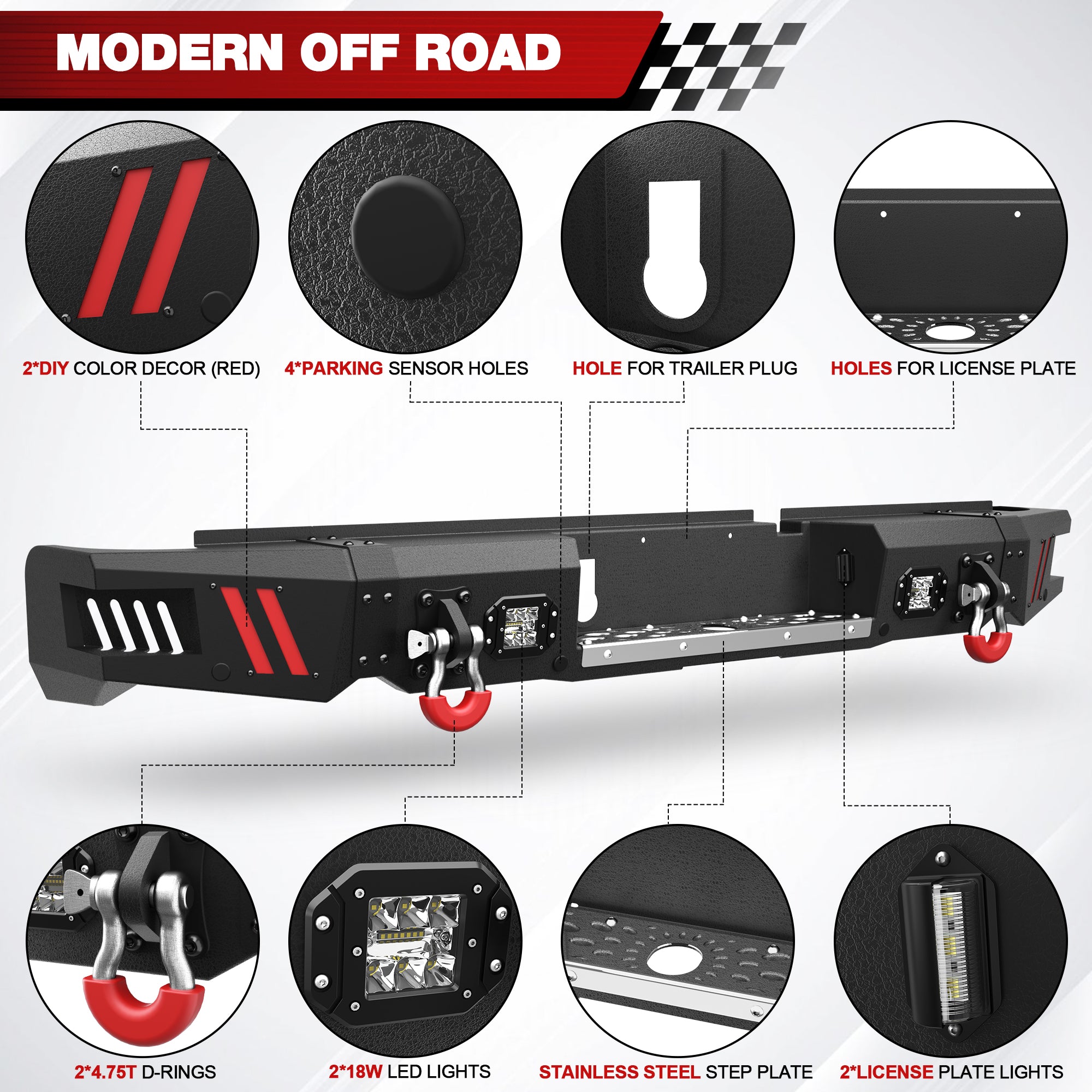 Aftermarket Bumper Front Bumper Compatible with 2009-2018 Dodge Ram 1500 and 2019-2025 Dodge Ram 1500 Classic