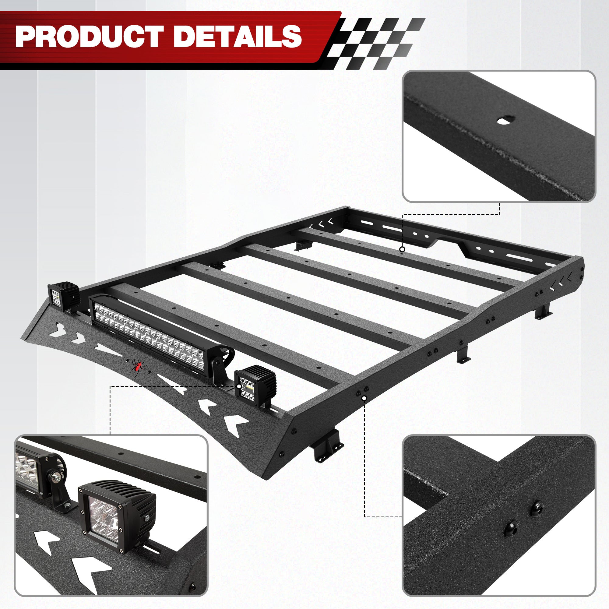 Heavy Duty Top Roof Rack Accessories Compatible with 2005-2023 Toyota Tacoma Double Cab