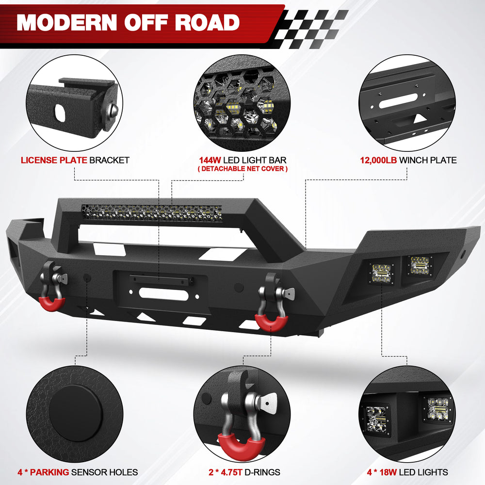 For Ram 2500 3500 Full Width Front Bumper Compatible with 2003 2004 2005 Dodge Ram 2500/3500 - Longsunmotor