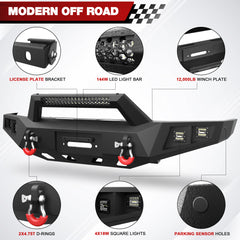 Tundra Front Bumper Steel Winch Bumper for Toyota Tundra 2014 2015 2016 2017 2018 2019 2020 2021 - Longsunmotor