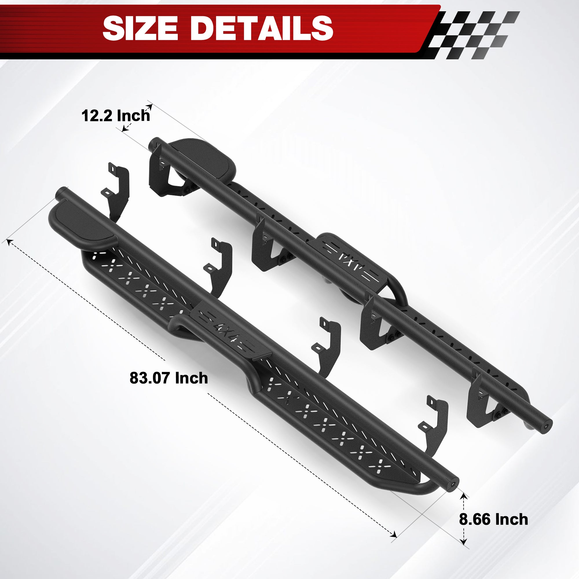 Running Boards for Silverado Crew cab Running Boards Step Bars Compatible with 2019 - 2025 Chevy Silverado 1500, 2020 - 2025 Silverado/Sierra 2500HD 3500HD Crew Cab - Longsunmotor