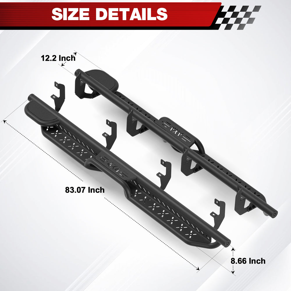 Running Boards for Silverado Crew cab Running Boards Step Bars Compatible with 2019 - 2025 Chevy Silverado 1500, 2020 - 2025 Silverado/Sierra 2500HD 3500HD Crew Cab - Longsunmotor